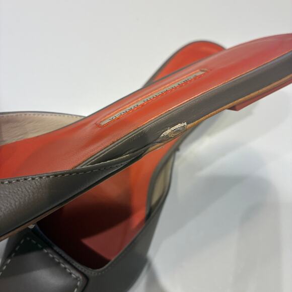 Purificacion Garcia Taupe Leather Mules Sz 39 - Picture 7 of 8